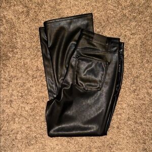 Judy Blue A Night Out Tummy Control Black Faux Leather Bootcut Pants